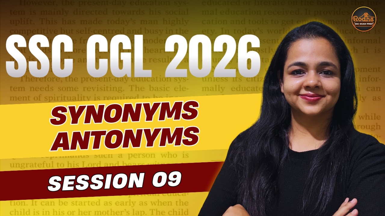 Synonyms & Antonyms for SSC | Vocabulary Quiz | Most Important Questions (Session 9) | Sneha Ma’am