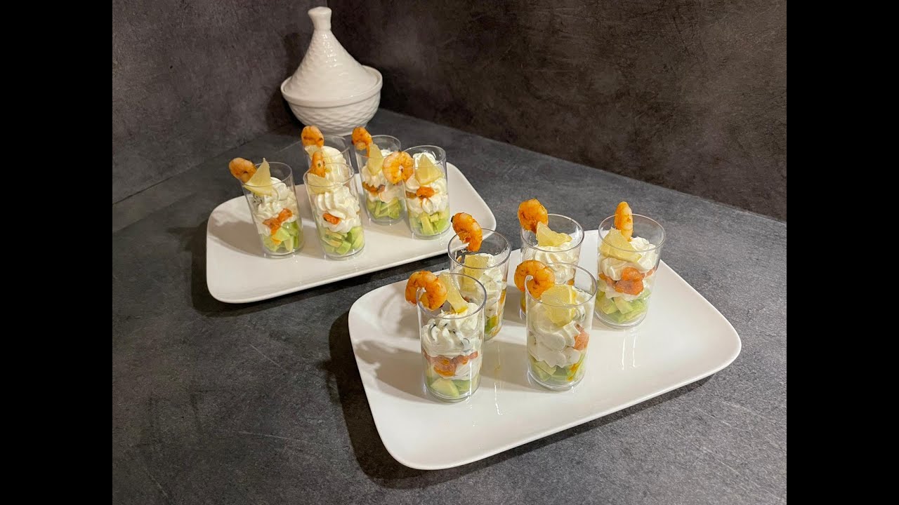 Recette facile et rapide :  Vérines d'avocat crevette ! #apperitif #cuisine