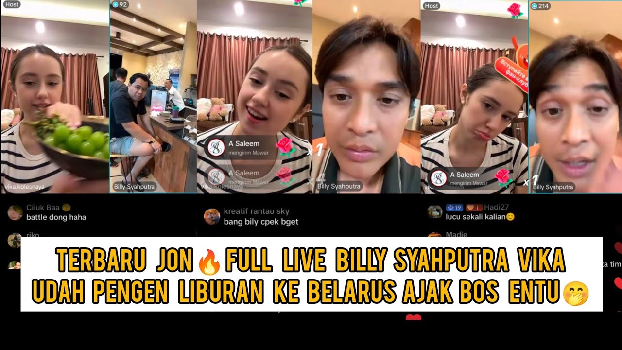 Full live Billy syahputra Vika terbaru,Vika  pengen banget pulang liburan ke Belarus ajak bos entu 🤭