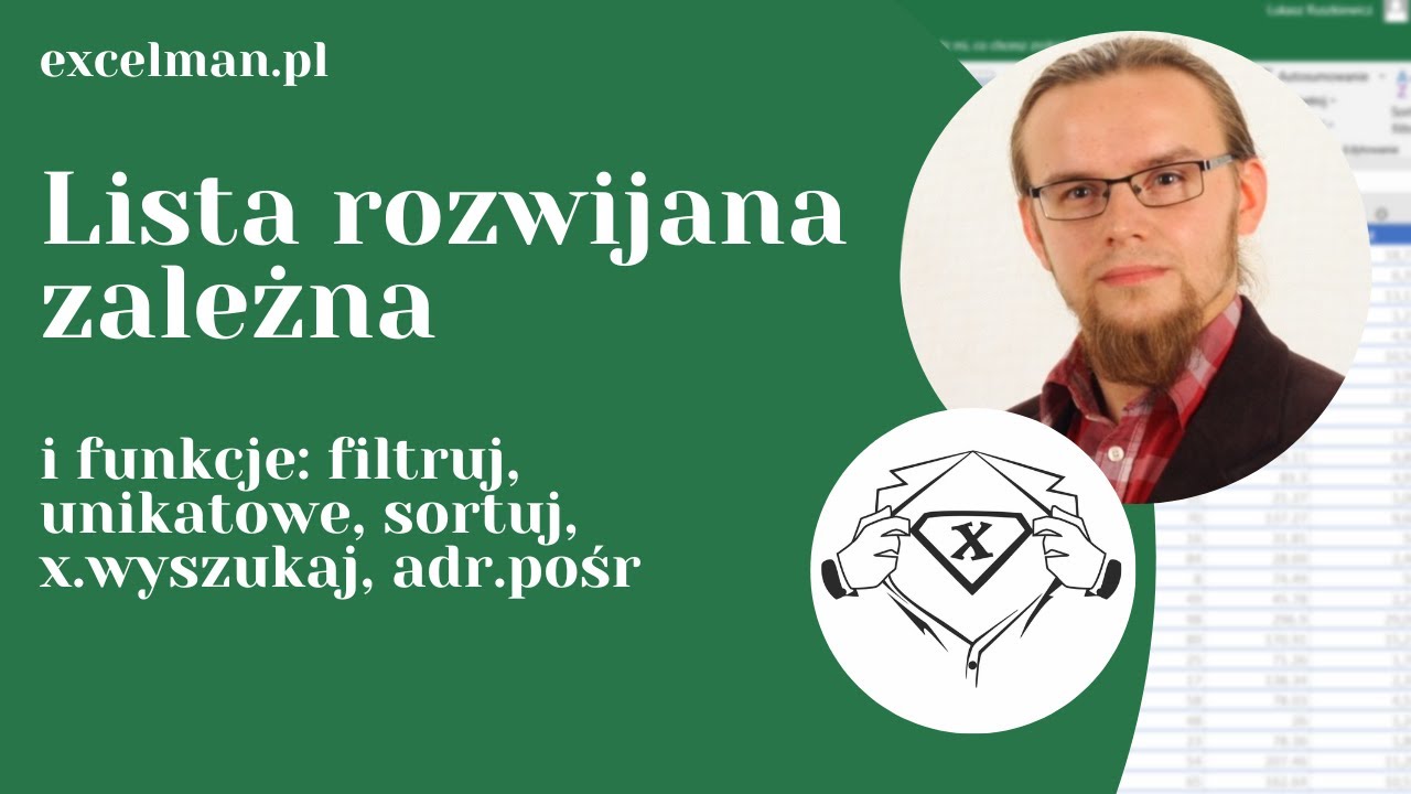 Jak zrobić listę rozwijaną zależną / dynamiczną w Excelu? #listarozwijana #filtruj #xwyszukaj
