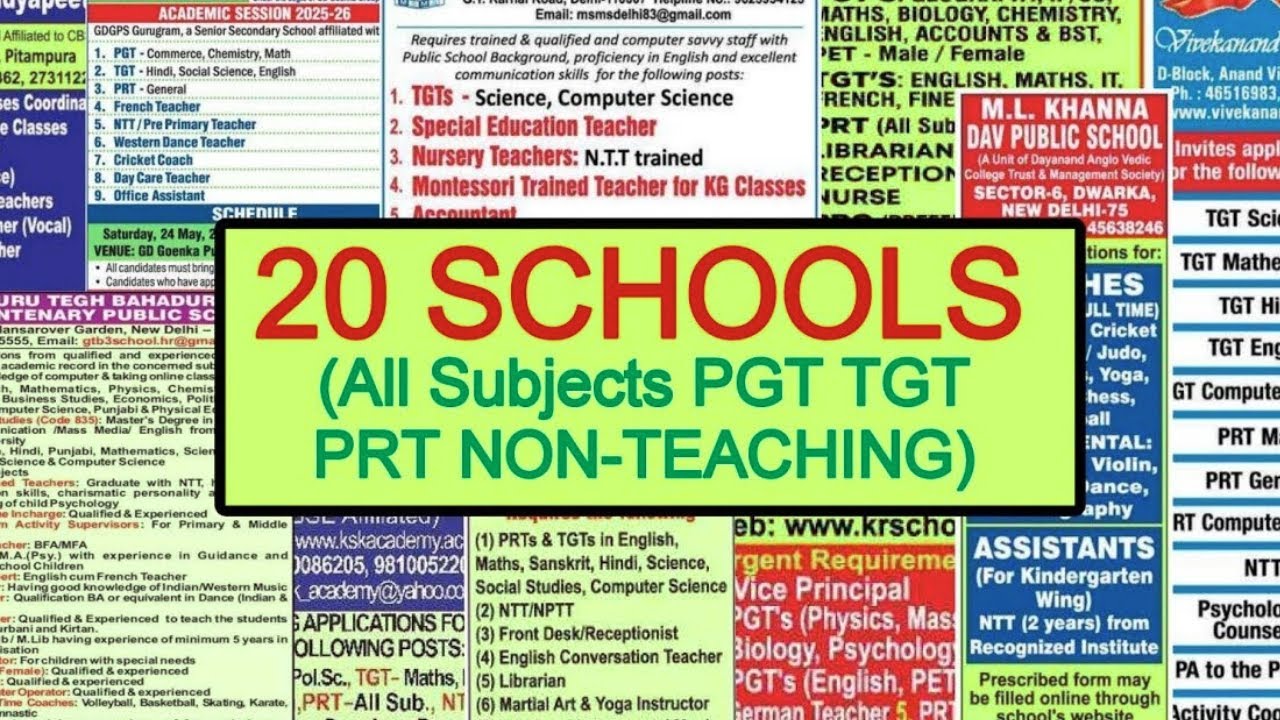 25+ Delhi Ncr Teachers Job | Monday School Job in your Area | Freshers can apply | Walk-in Interview