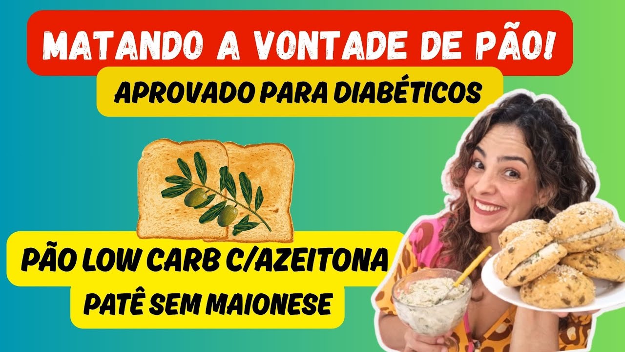 P&atilde;ezinhos Low Carb De Azeitonas Ideal Para Diab&eacute;ticos E Pat&ecirc; De Frango Sem Maionese