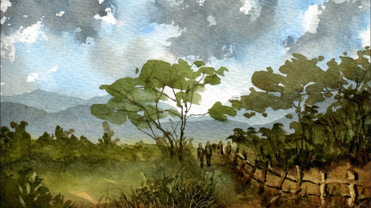 Watercolour Painting Landscape Demonstration