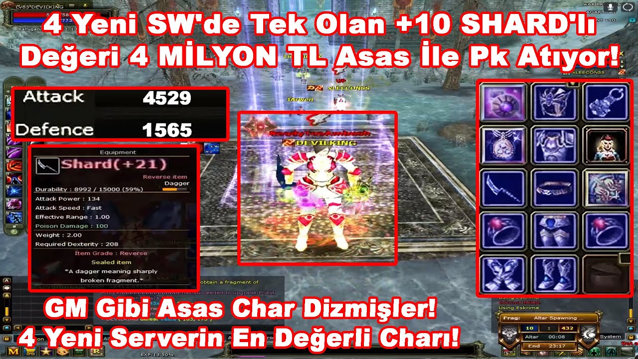 GoldenHaze | 4 Yeni SW'de Tek Olan +10 SHARD'lı Değeri 4 MİLYON TL Asas İle Pk Atıyor! Knight Online