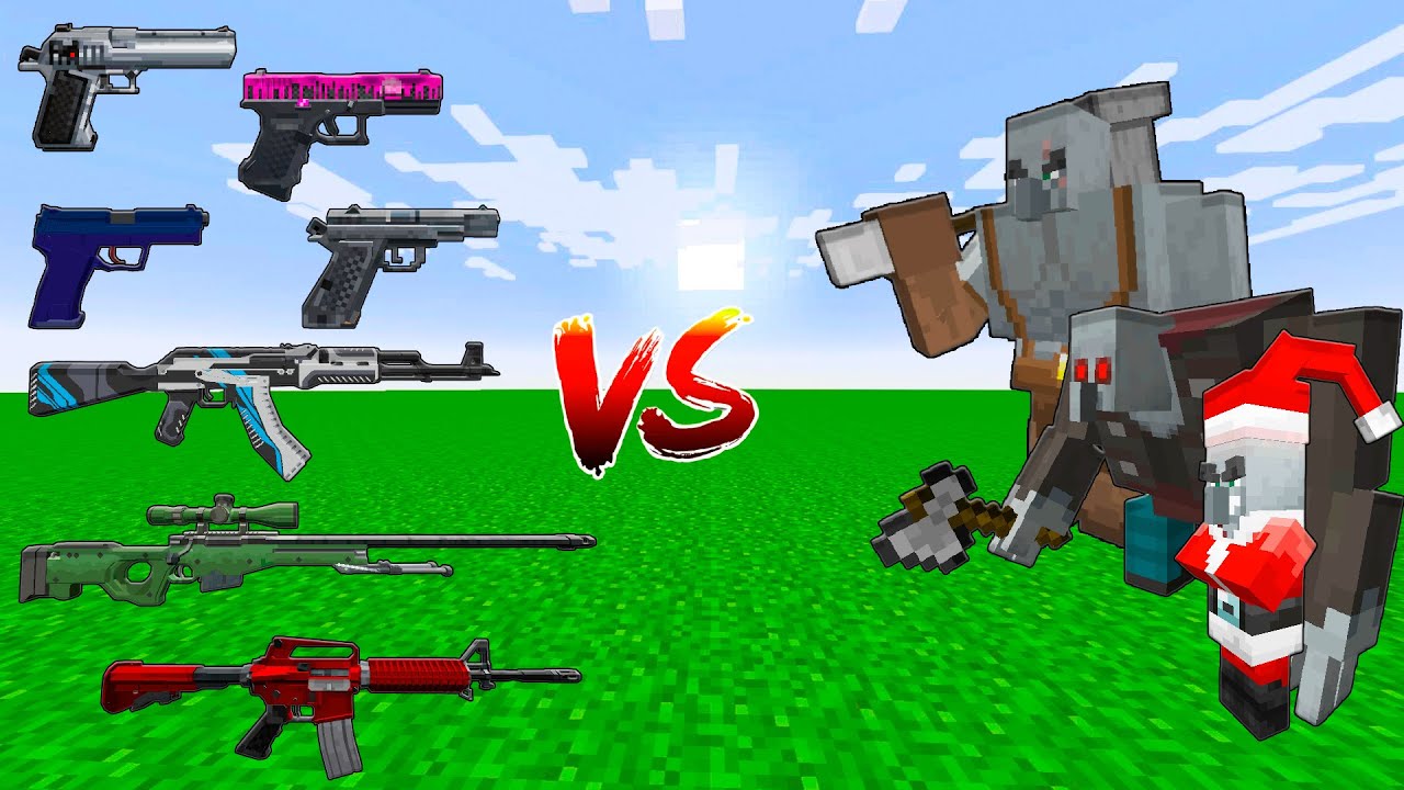 Which TaCZ Gun can Beat the Most Minecraft Illagers in a Row?