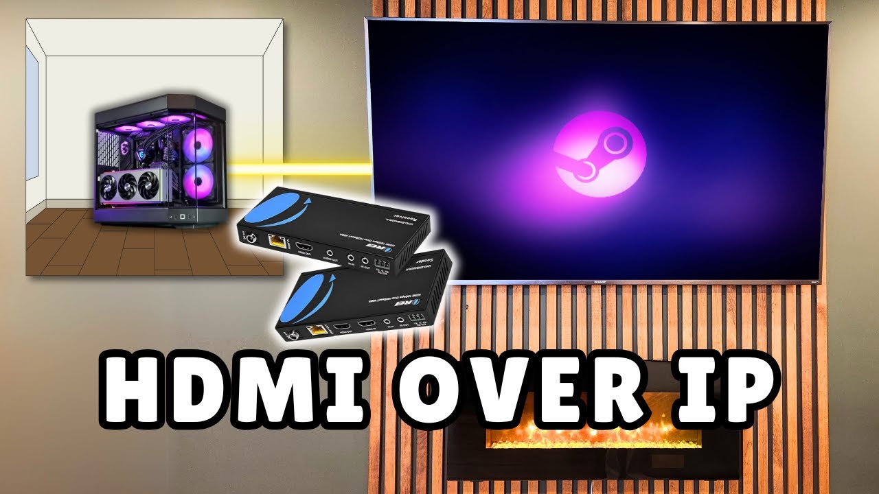 Подключение игрового ПК к гостиной с НУЛЕВОЙ ЗАДЕРЖКОЙ с помощью HDMI через Ethernet!