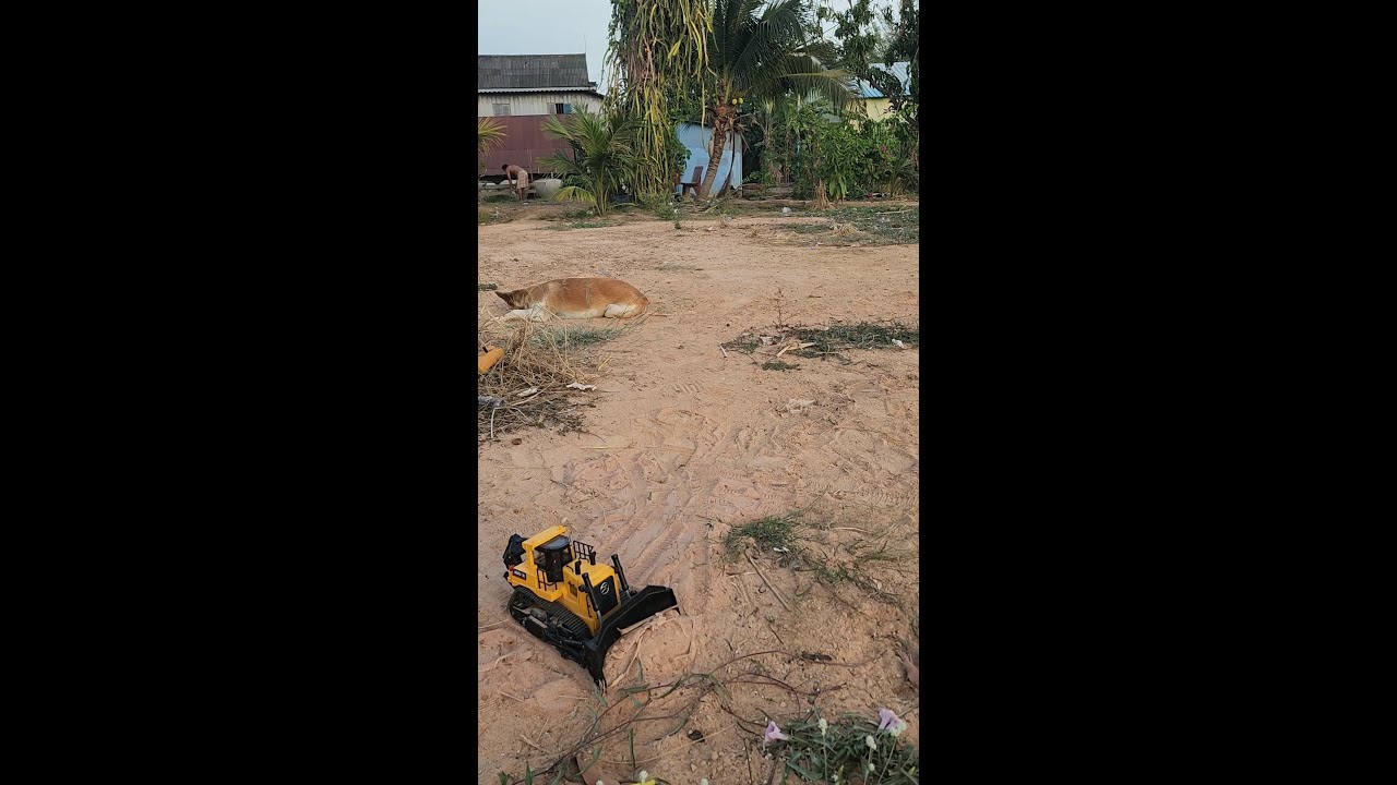 Work and Rest: RC Bulldozer in a Quiet Rural Setting