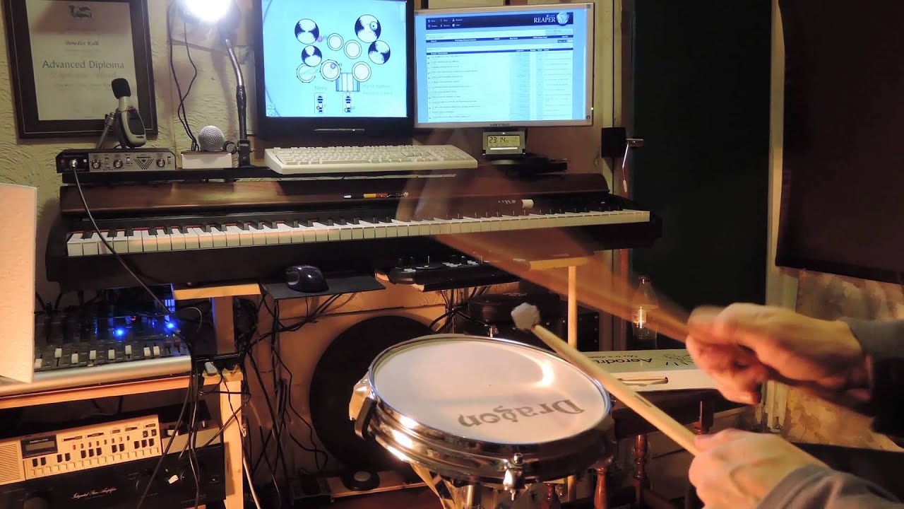 Aerodrums Demo using modified sticks & mesh head