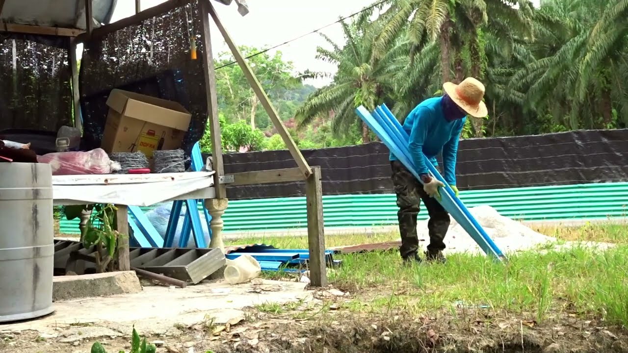 How to make fence from c channel steel | ep12 |  Bina tiang pagar dari besi C Channel