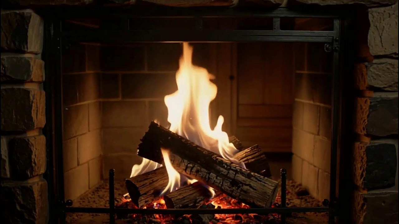Warm Fireplace Ambience with Gentle Crackling Fire Audio for Relaxation