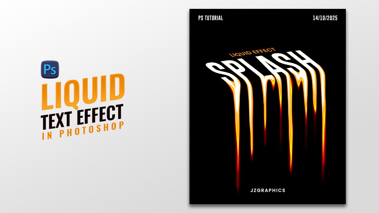 Liquid Text Effect in Photoshop | Typography Design | Photoshop Tutorial | JZ Graphics