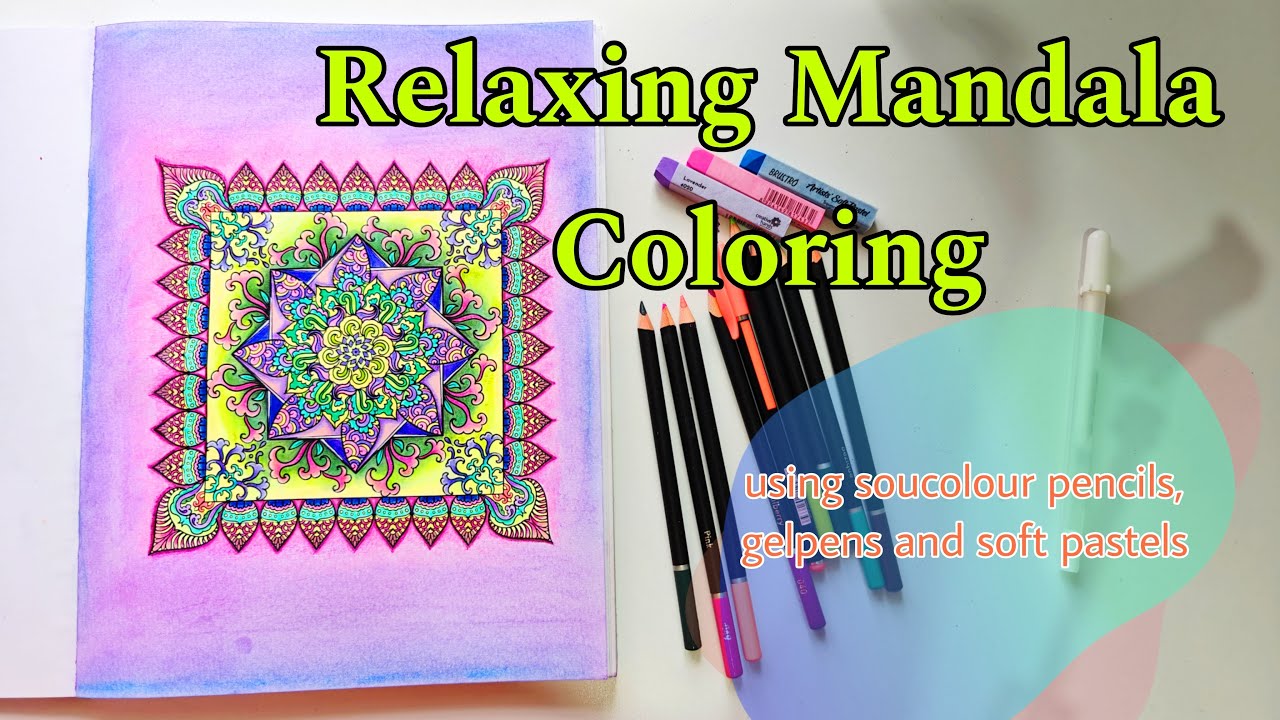 Relaxing Mindful Mandala Coloring Process | Color Along