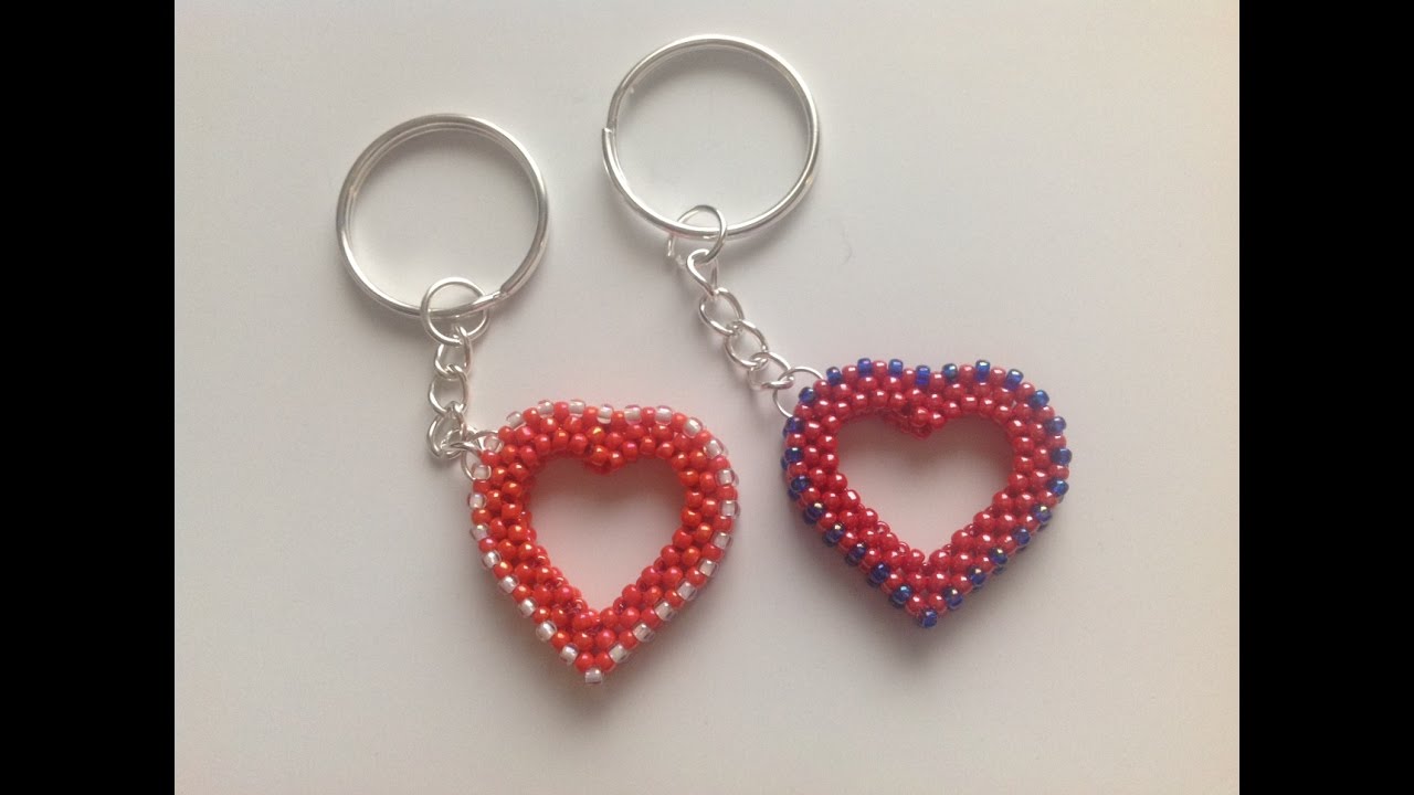 Návod na korálkové srdce - čtyřkorálek/ Tutorial beading heart Raw 3D
