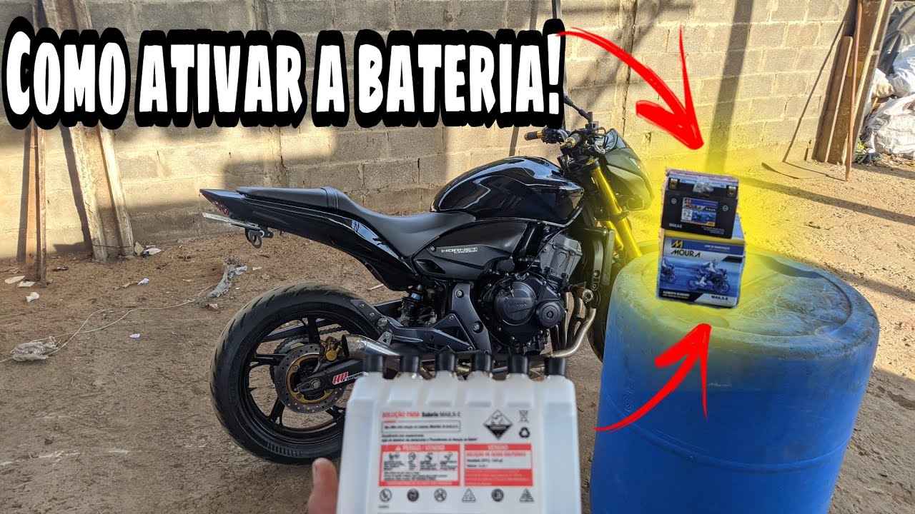 COLOQUEI UMA BATERIA NOVA NA HORNET-BATERIA MOURA Ma8,6-E