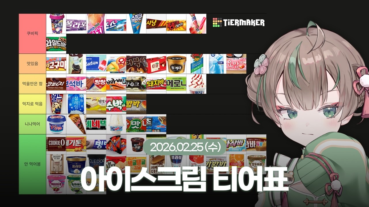 [26.02.25] 빨대 구멍은 몇개일까 +아이스크림 티어표