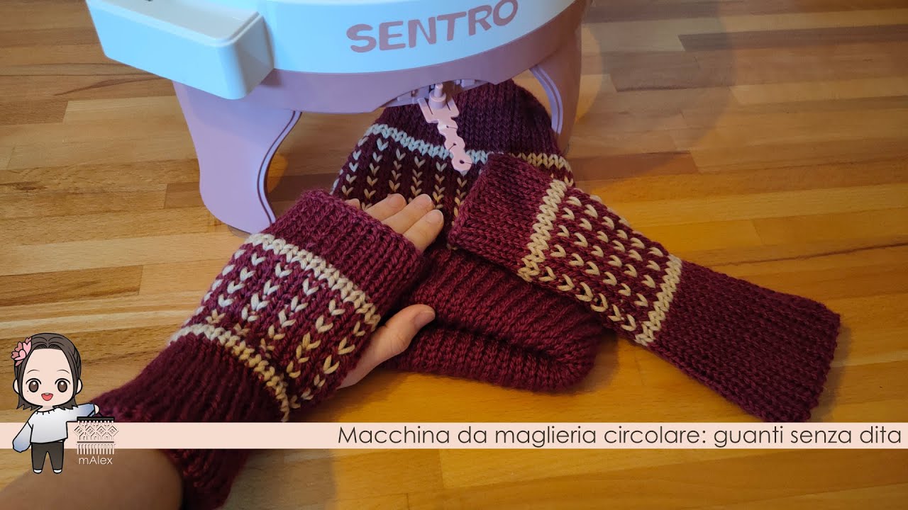 Tutorial macchina da maglieria: guanti senza dita Fair Isle