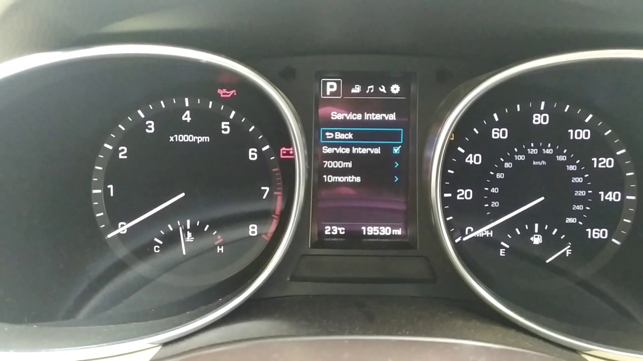 Настройка сервисного интервала Hyundai SANTA FE USA 2016-2018