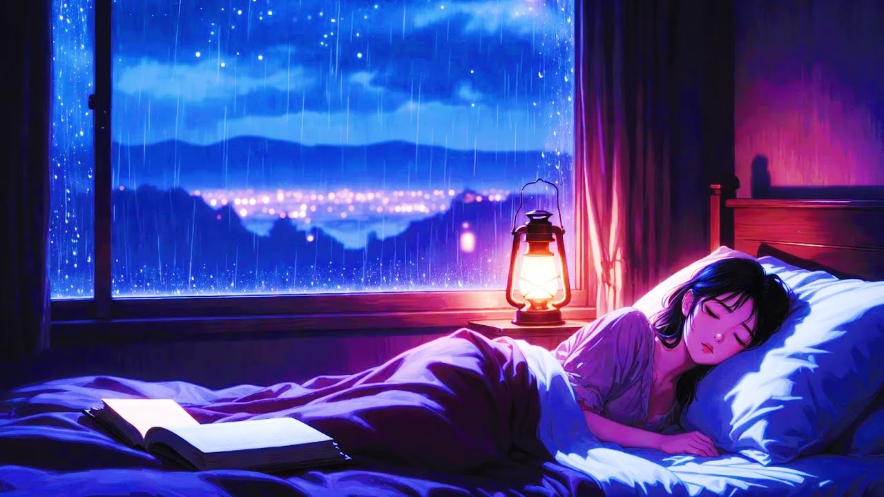 Rain on Window at Night 🌧️ Cozy Bedroom ASMR for Deep Sleep & Insomnia