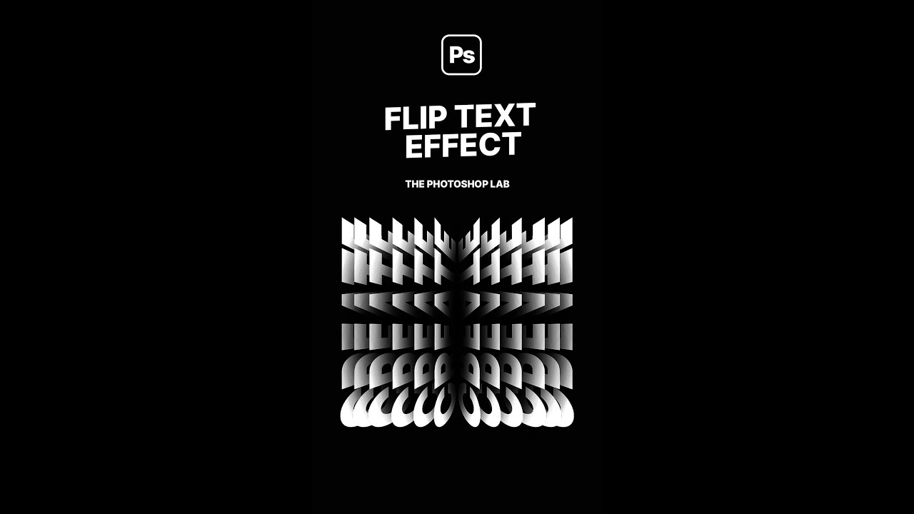Photoshop: Flip Text Effect #shorts #photoshoptutorials #texteffects