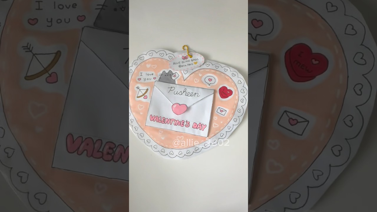 Pusheen Valentine&rsquo;s Day blind bag 💘 #valentinesday #pusheen #blindbag #squishy #asmr #diy