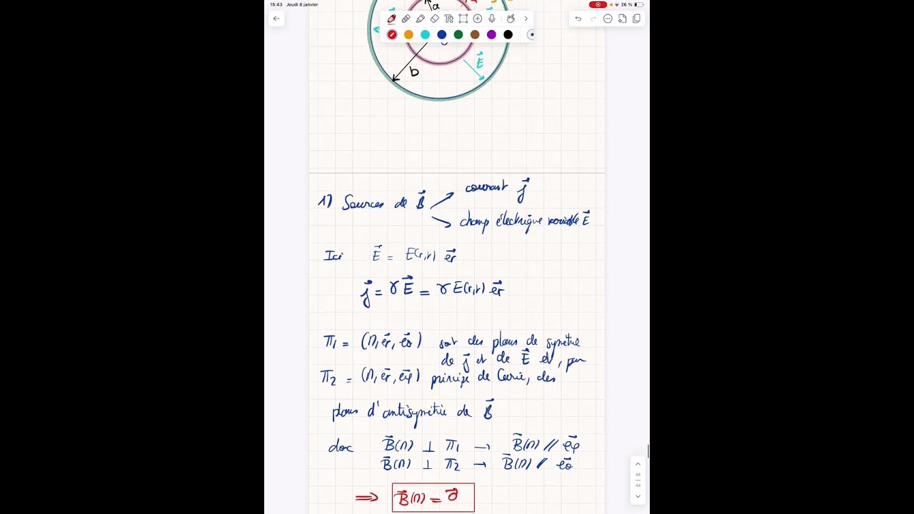 Vidéo de correction exercice équations de Maxwell : décharge condensateur 