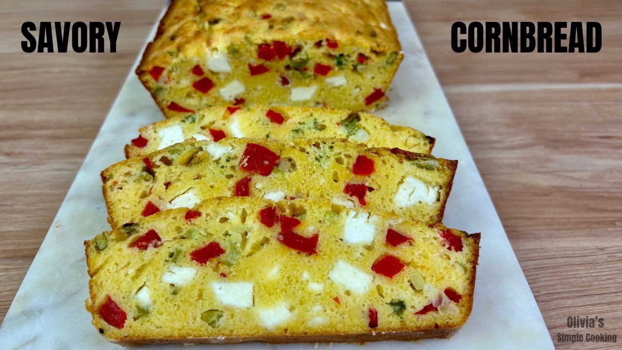 Flavorful Cornbread with Peppers, Green Onion & Feta