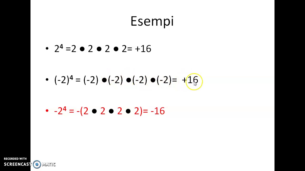 2E POTENZE con BASE NEGATIVA