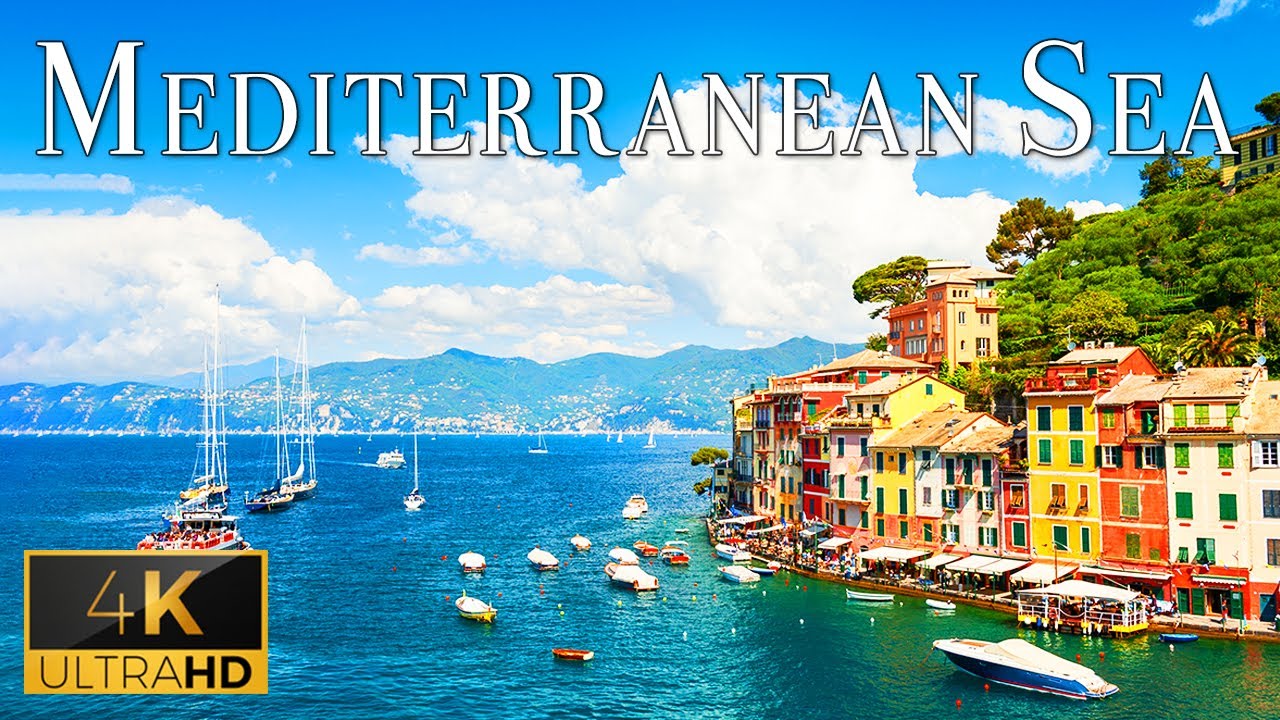 FLYING OVER MEDITERRANEAN SEA (4K UHD) - Piano Relaxing Music With Beautiful Nature Film For 2022