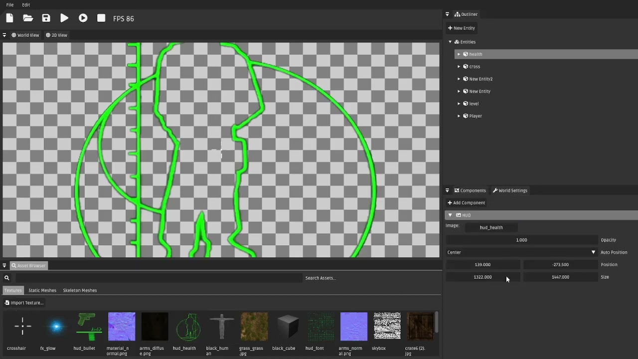 Aronno Engine - HUD Component (C++, OpenGL)