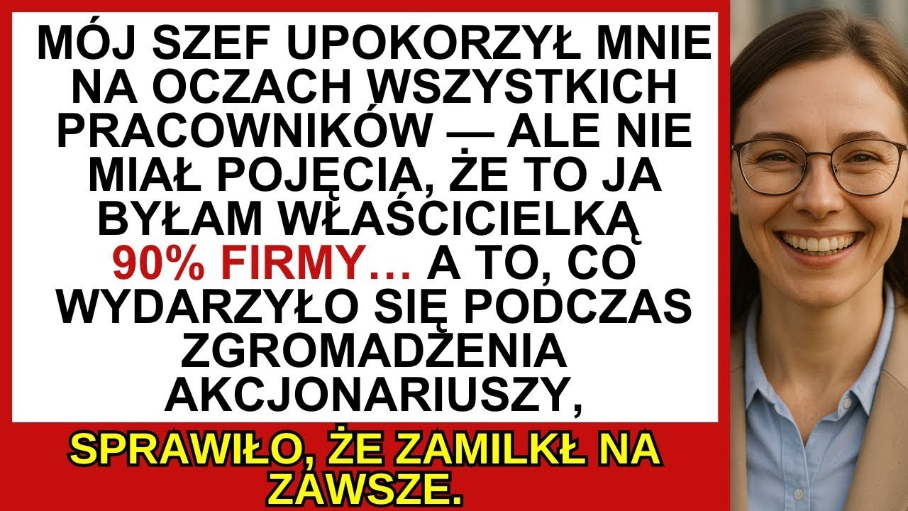 Szef mnie upokorzył, nie wiedząc, że mam 90% firmy… Na zebraniu zamilkł na zawsze...