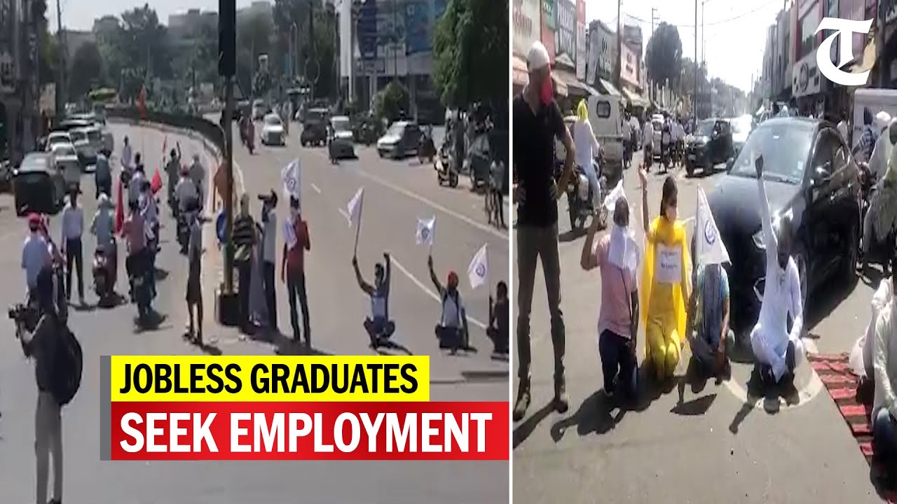 Patiala: Physical Education graduates hold a protest at Fountain Chowk, demands regular jobs