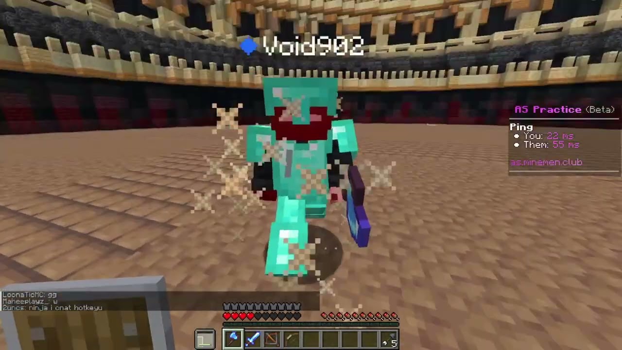 Minecraft Axe PVP practice!!