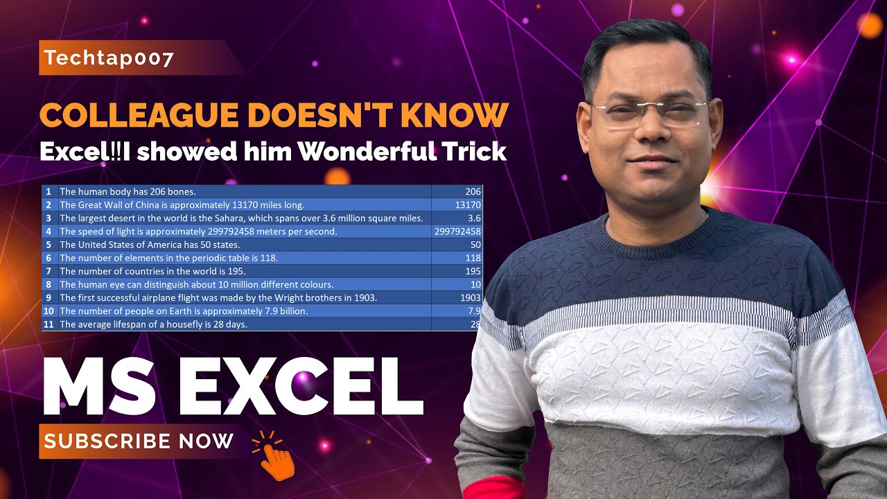 Colleague Doesn't Know Excel‼️I showed him Wonderful Trick #exceltips #exceltricks #youtube #excel
