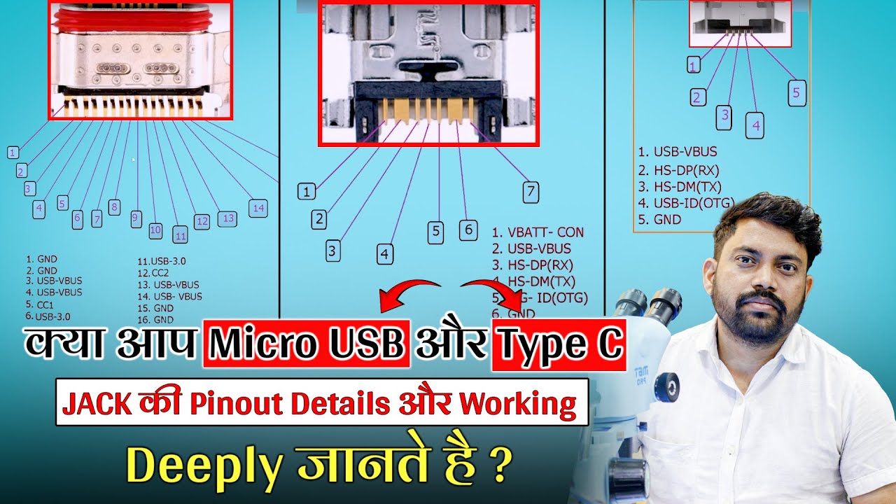 Micro USB और Type-C Jack Pinout की पूरी जानकारी #mobilerepair #deadphonerepair #ic