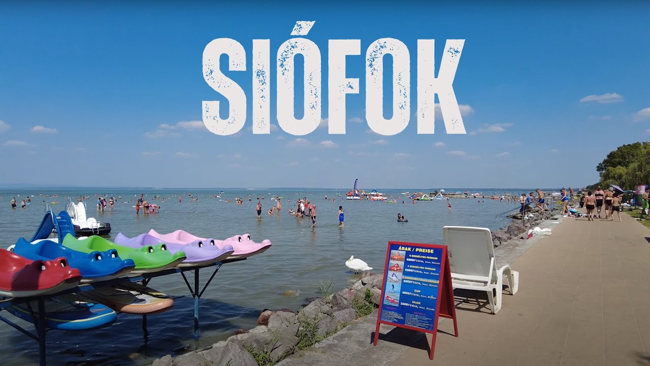 Si&oacute;fok - Aranypart Szabadstrand - Balaton [4k Ultra HD 60fps ]