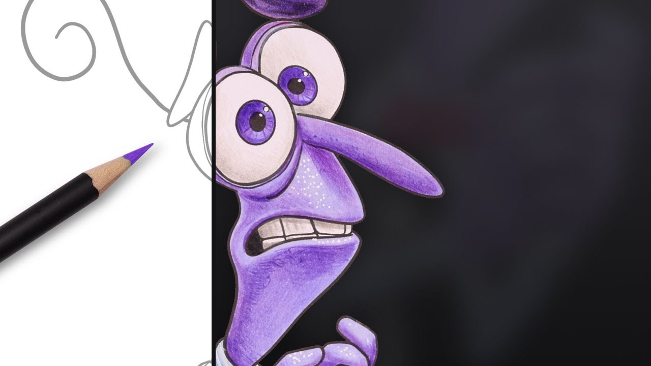 How to Color Emotion Fear - Basic and Advanced | Inside Out Coloring Pages