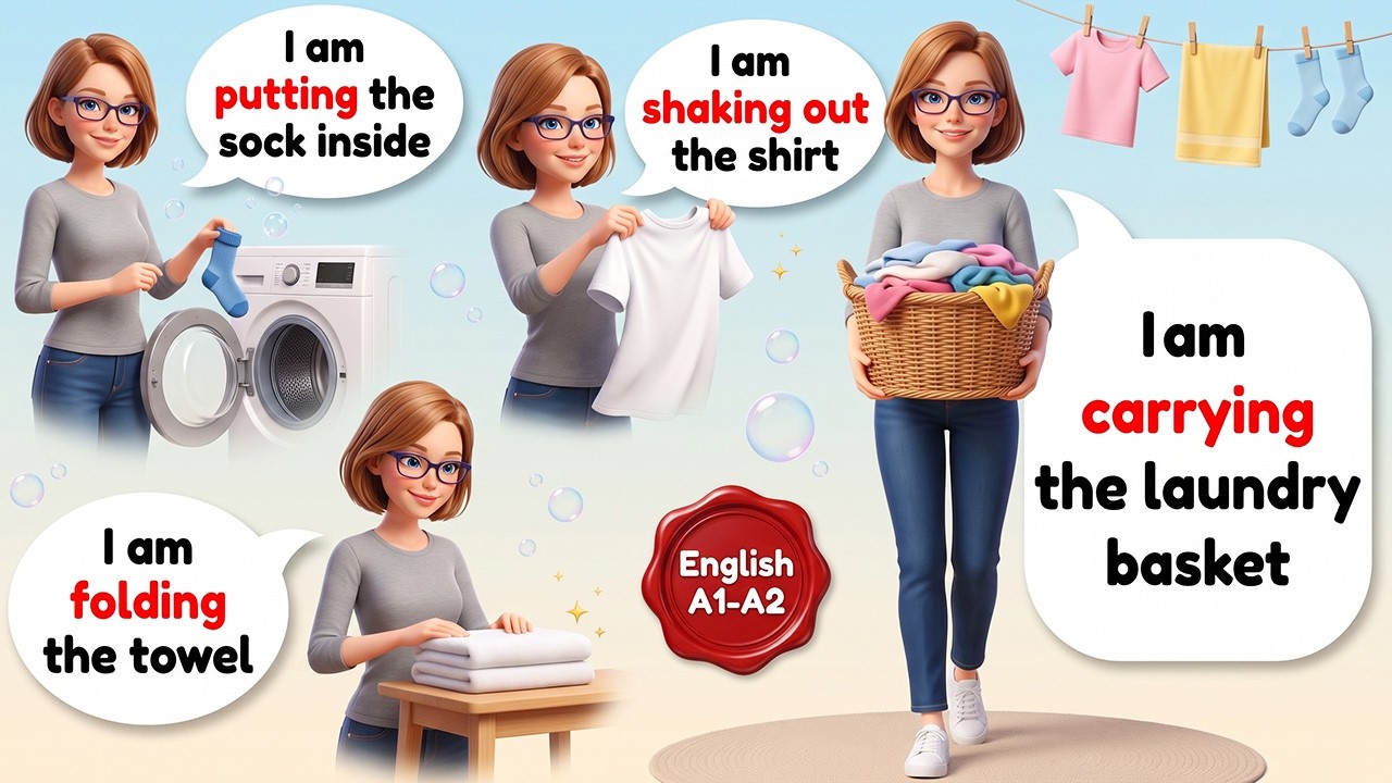 Learn English with Emma: 30 Laundry Sentences | Shadowing Practice