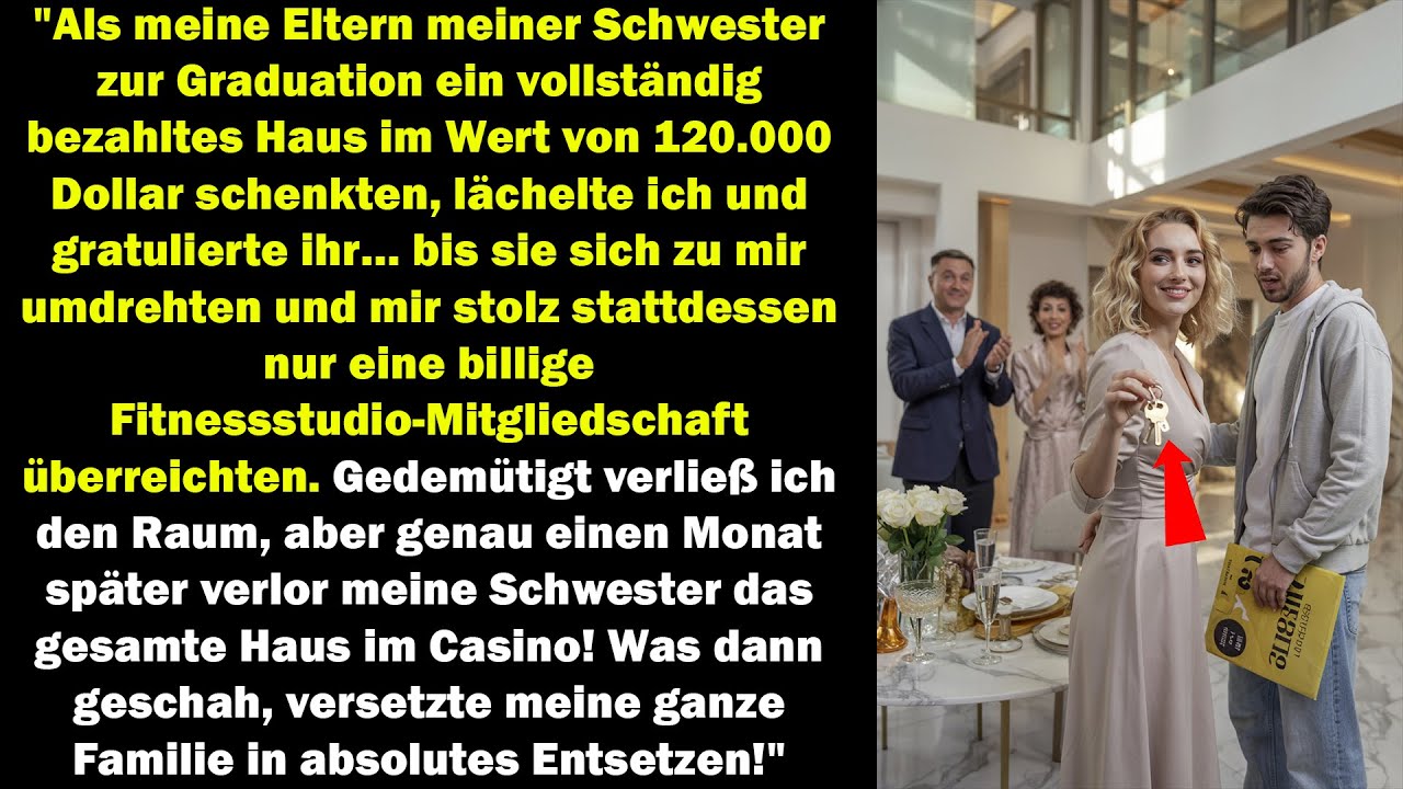 Eltern schenken Schwester Haus für 120.000$ ich bekomme Fitnessabo 1 Monat später verliert sie alles