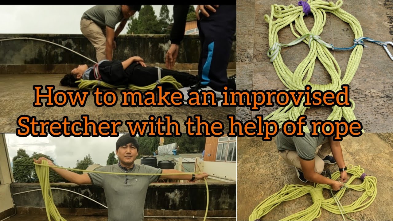 how to make an improvised stretcher | improvised rope stretcher | quickest way of making stretcher