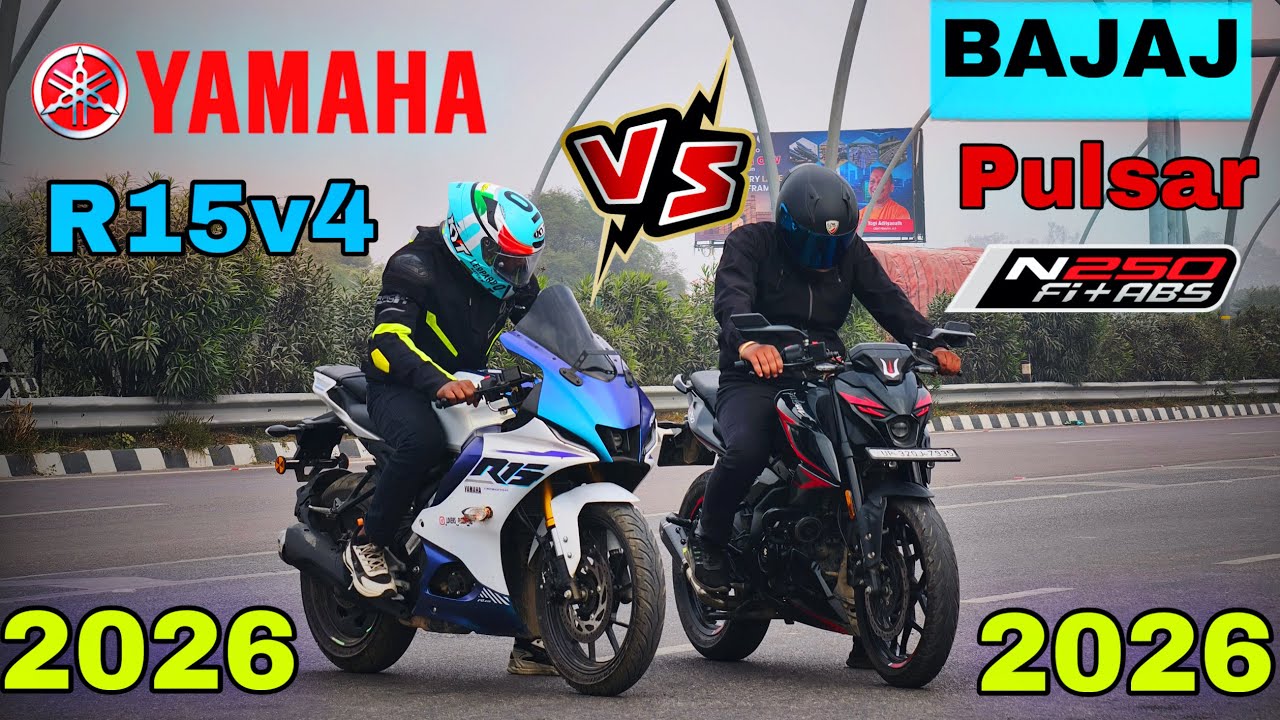 2026 yamaha r15 v4 vs 2026 bajaj n 250 drag race 🏁Arun Dream 10r