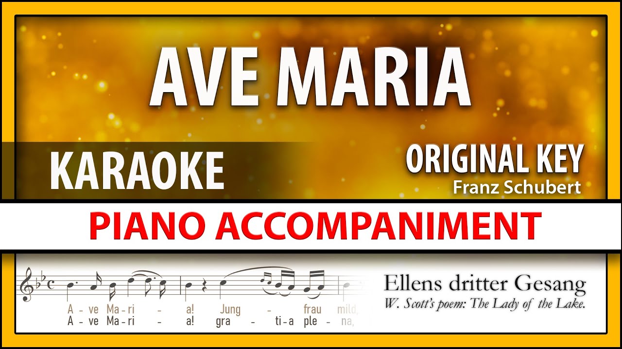 Ave Maria Karaoke Schubert Original key