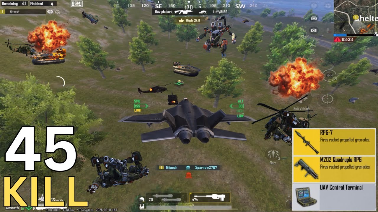 Fighter Jet + M202 vs Tank, Helicopter, Robot Massive Distraction 🤯 || PUBG Mobile Payload 3.0 ||