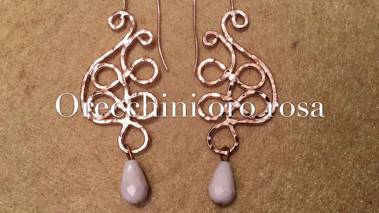 Orecchini rame rosa