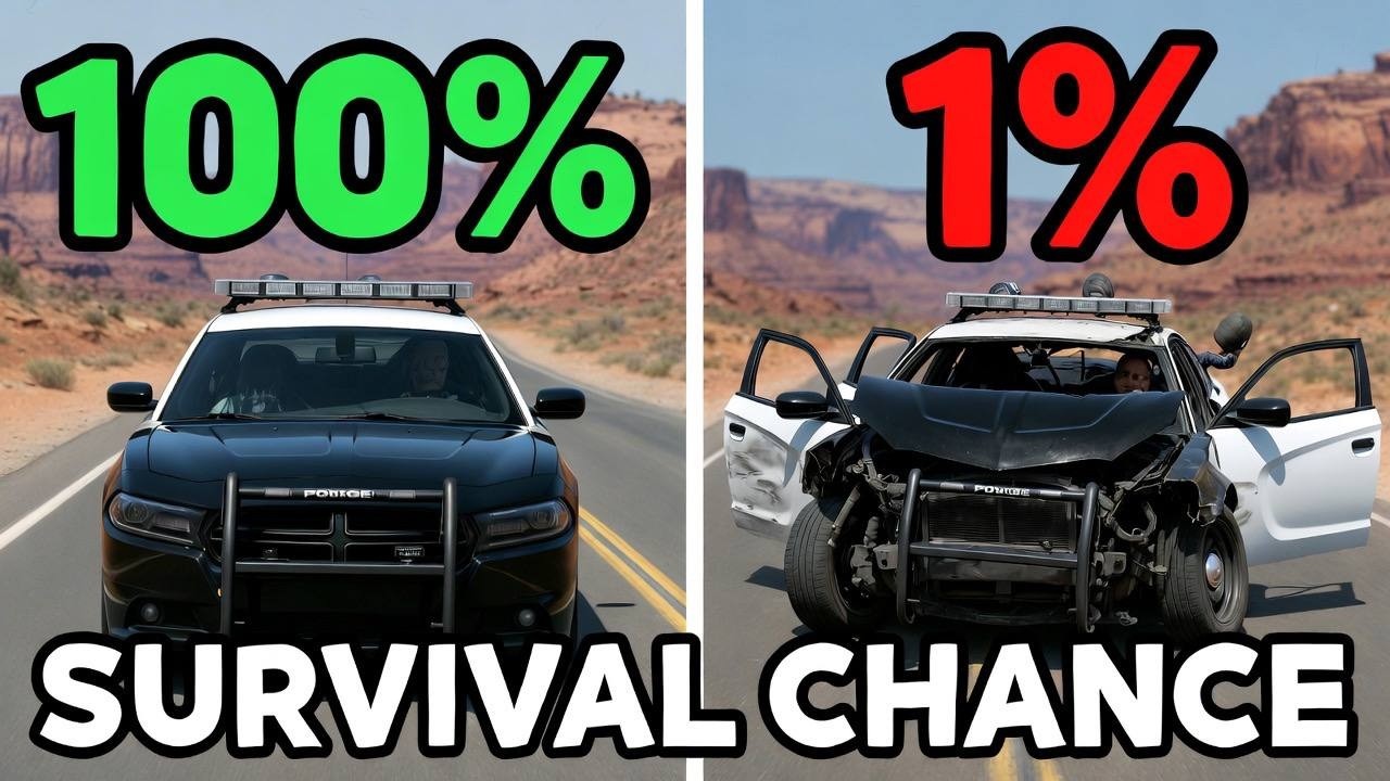 Realistic Survival Chance Dodge Charger Police | BeamNG.Drive