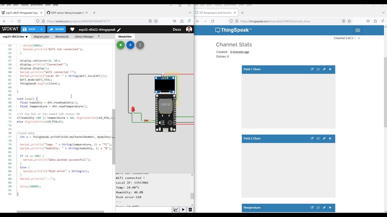Wokwi Simulation   Thingspeak IoT Using ESP32