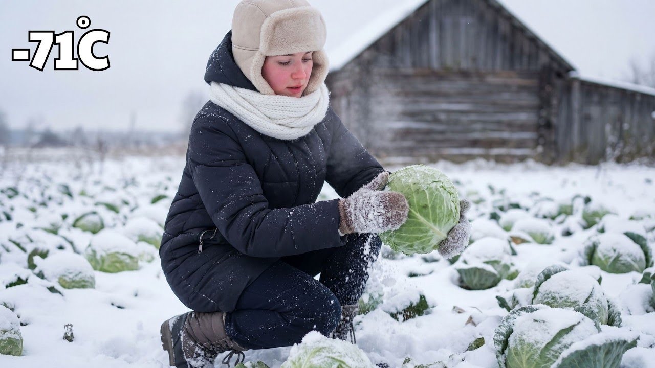 Young Woman Surviving Alone in the Taiga | Life and Cooking at –71°CLife at –71°C