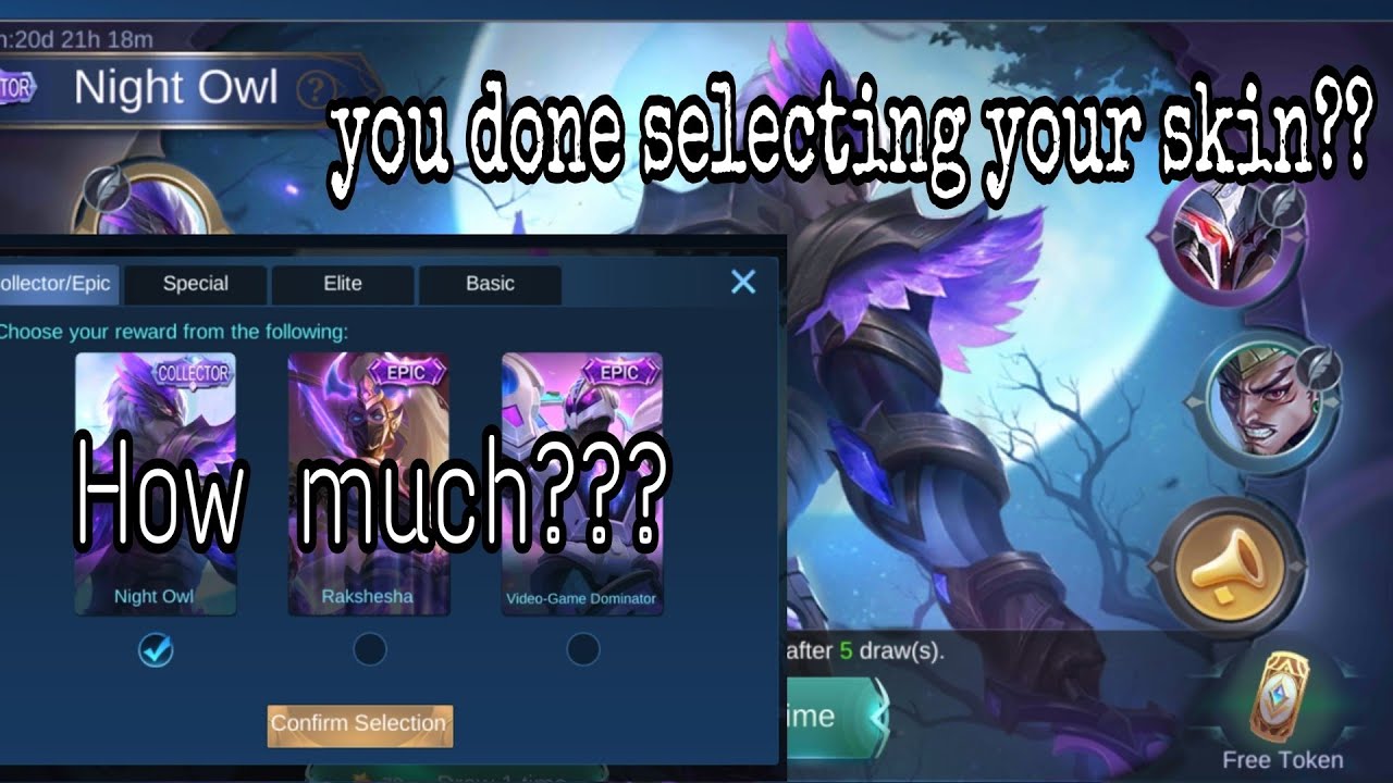NEW GUSION COLLECTOR SKIN Night Owl || Grand Collection Rewards and Diamond Spent.