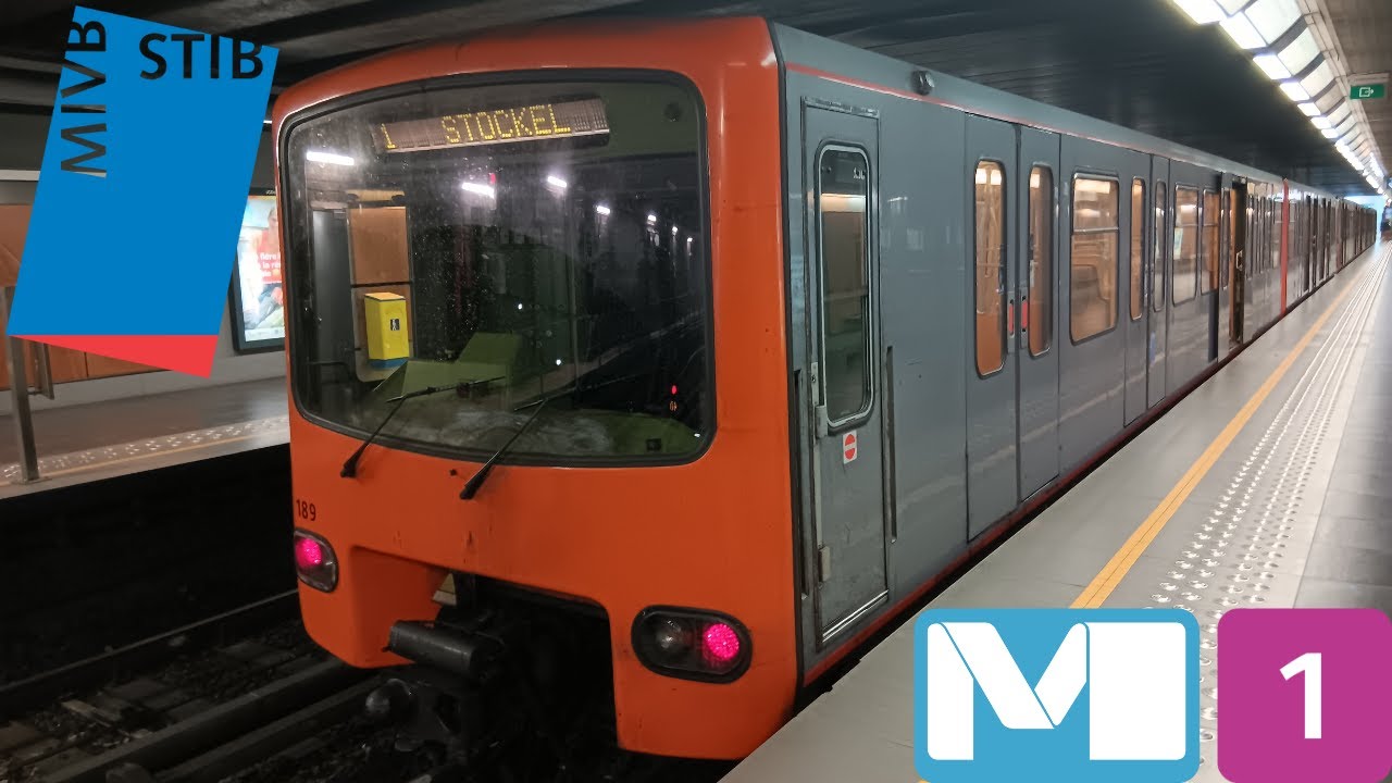 (Metro Stib) Trajet complet ligne 1 Stockel à Gare de l'ouest Mx U5 (M2+M3) n°189-190+215-216.