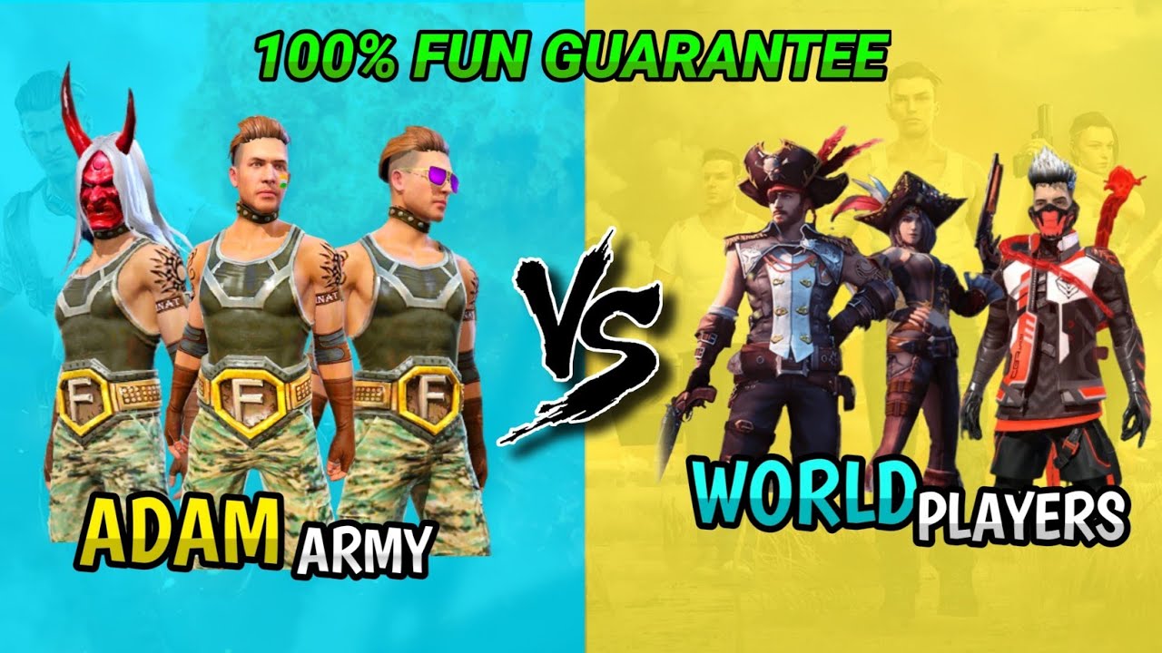 😱ADAM ARMY vs WORLD PLAYERS  ||💥4vs4 || Free Fire 4vs4 Room Match Tamil || funny commentry