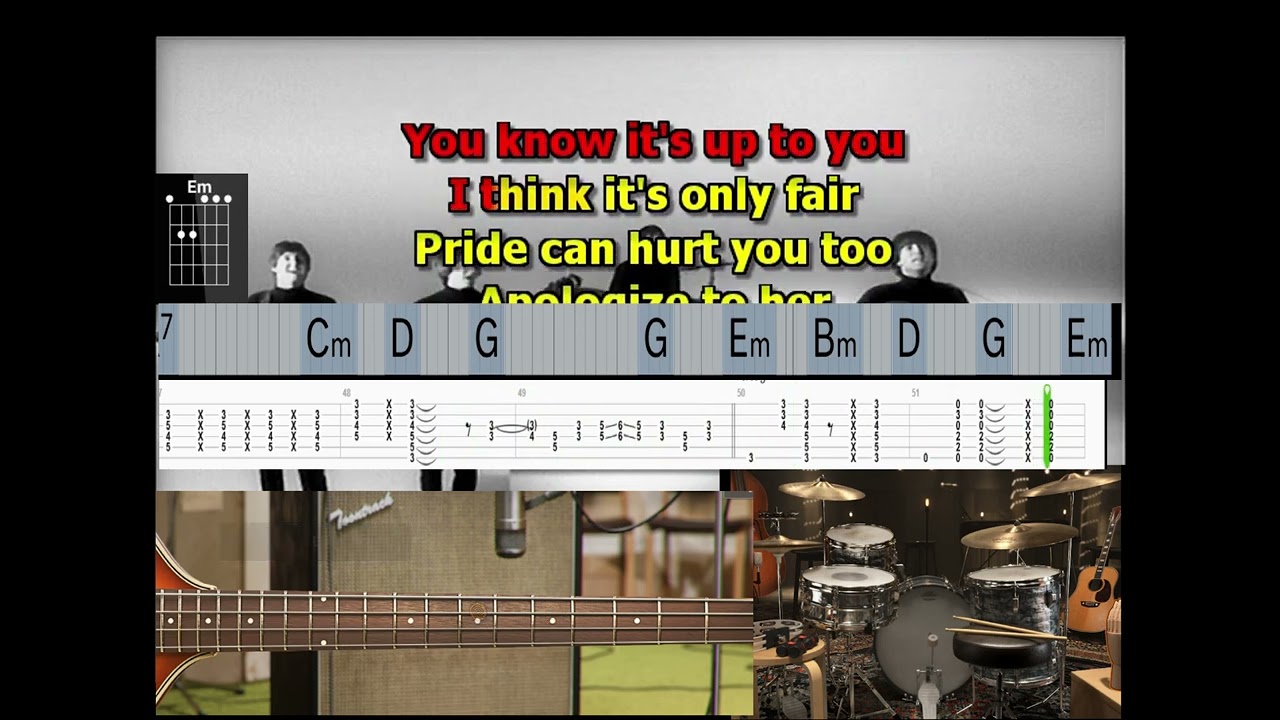 She Loves You Beatles best karaoke instrumental lyrics chords tabs version 2025